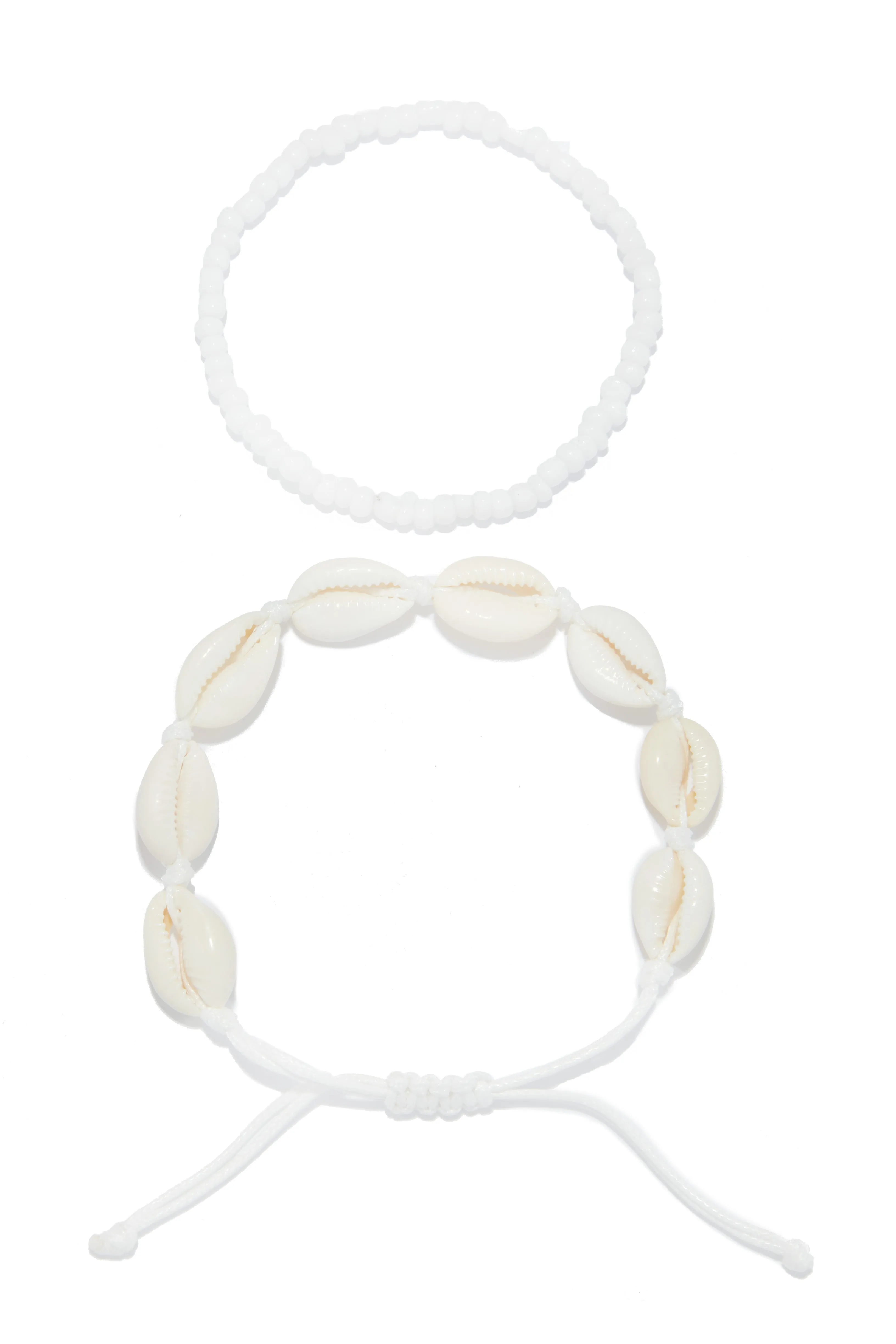 Surf Side Puka Shell Anklet Set - Black