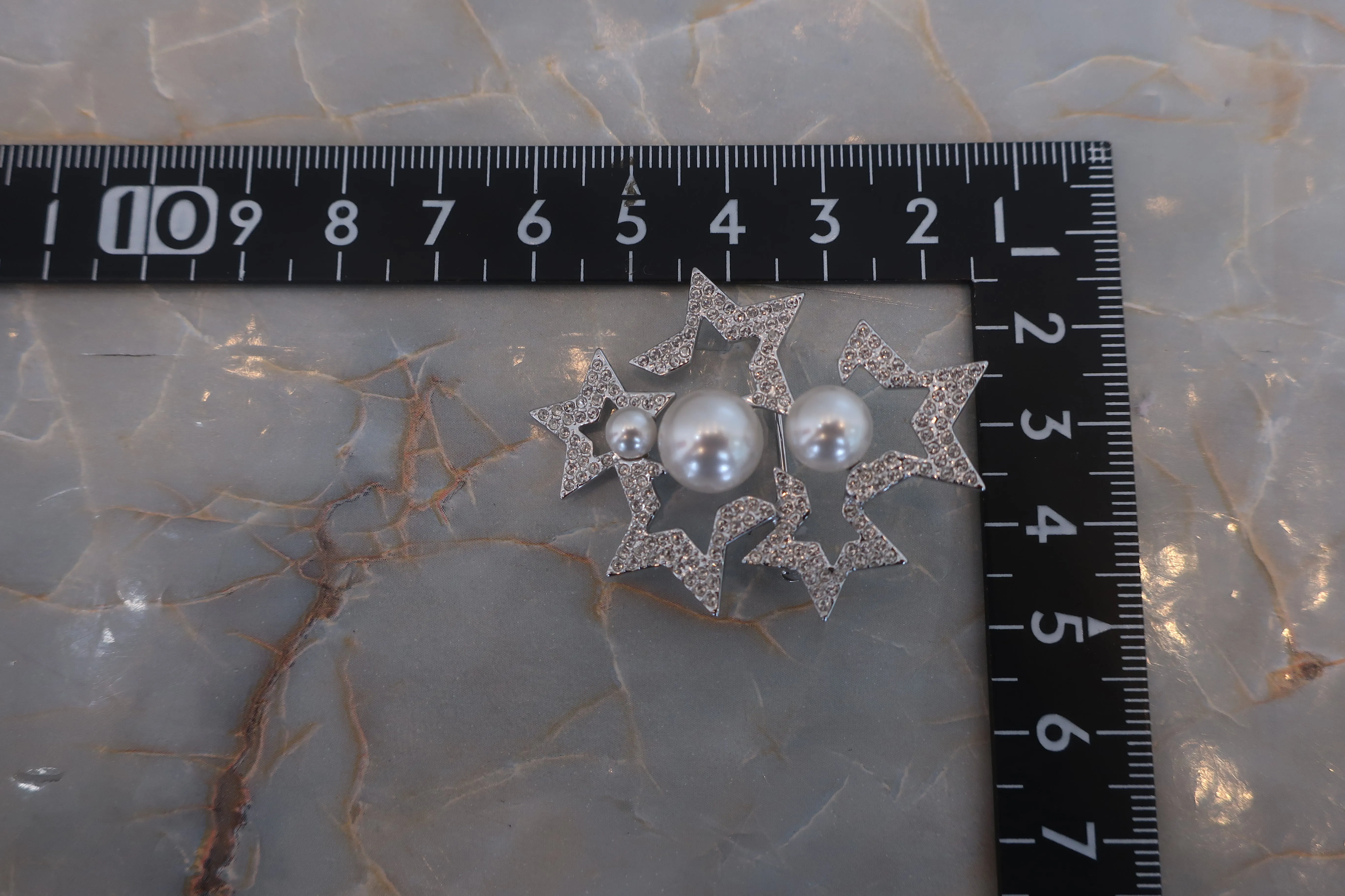 SWAROVSKI/スワロフスキー スターパールブローチ 銀メッキ シルバー ブローチ 300100152