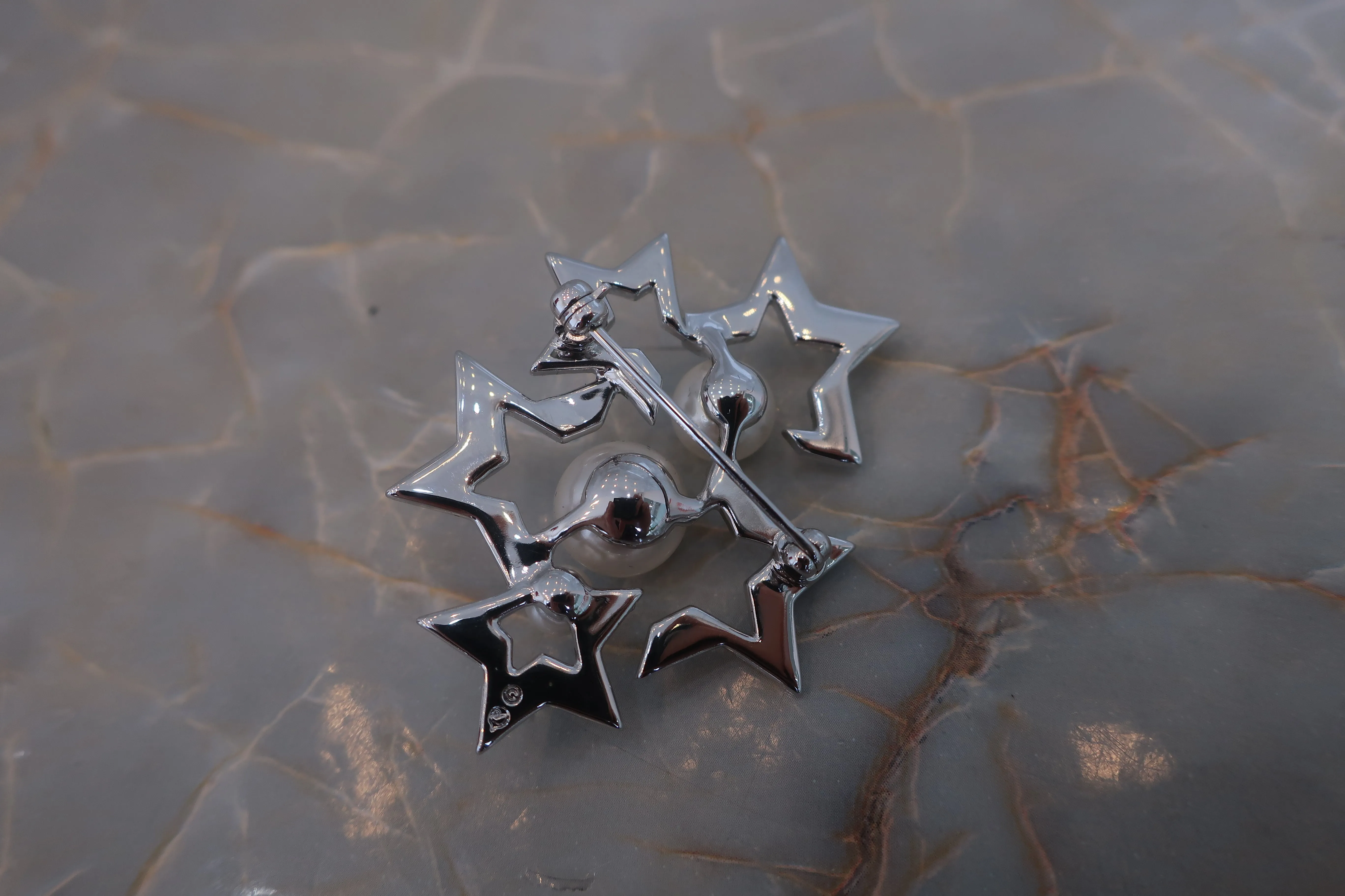 SWAROVSKI/スワロフスキー スターパールブローチ 銀メッキ シルバー ブローチ 300100152