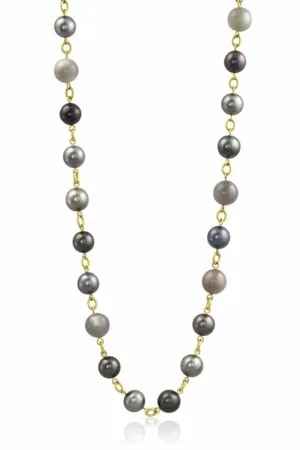Tahitian Pearl and Grey Moonstone Necklace