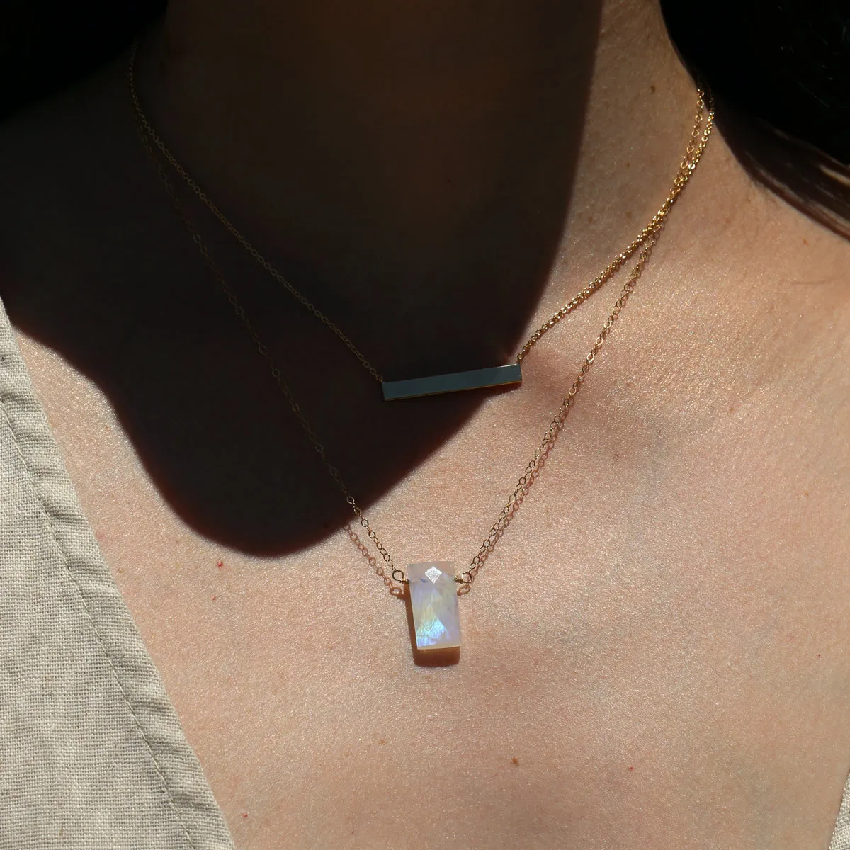 Theia Necklace - Rainbow Moonstone