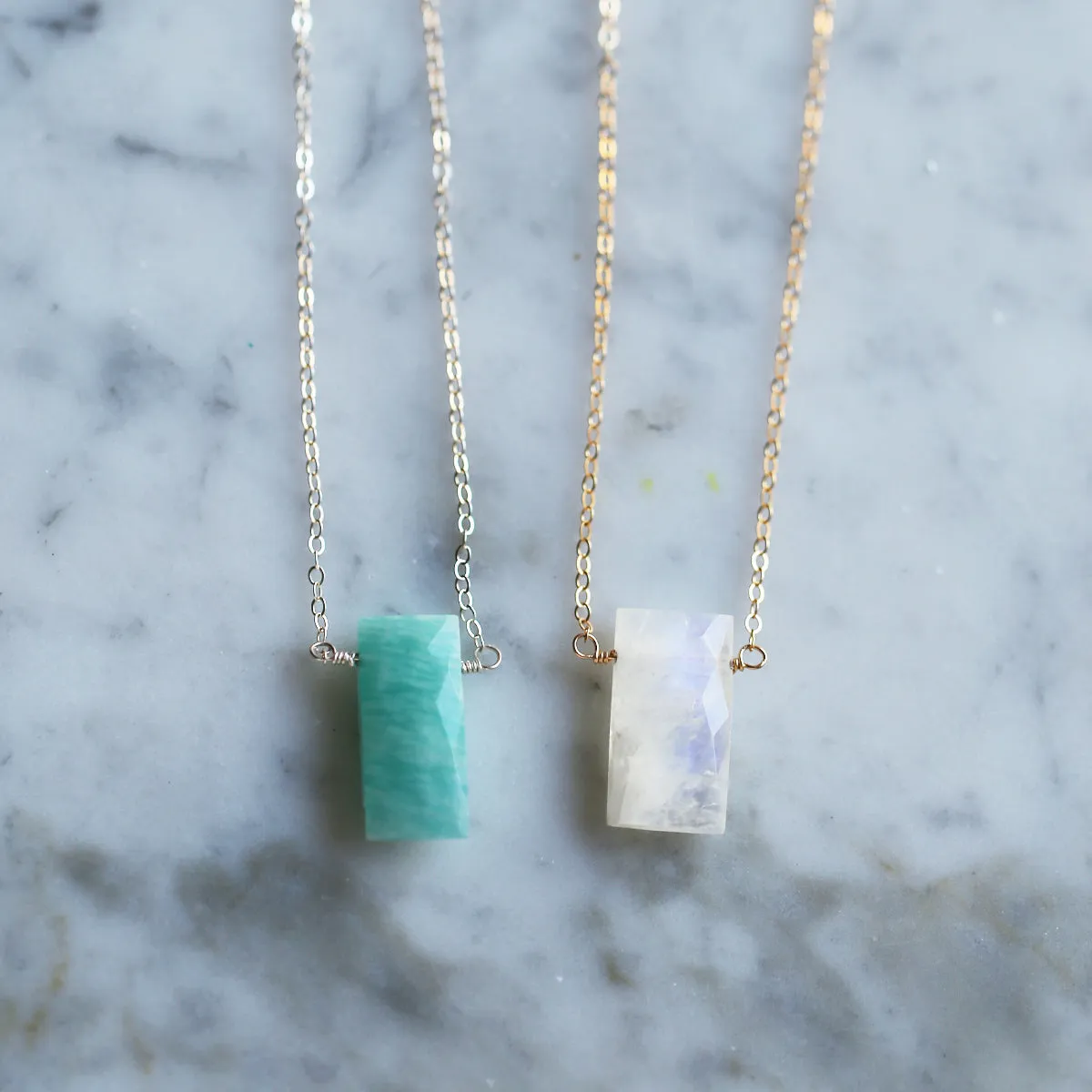 Theia Necklace - Rainbow Moonstone