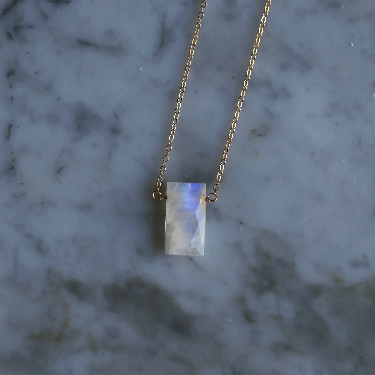 Theia Necklace - Rainbow Moonstone