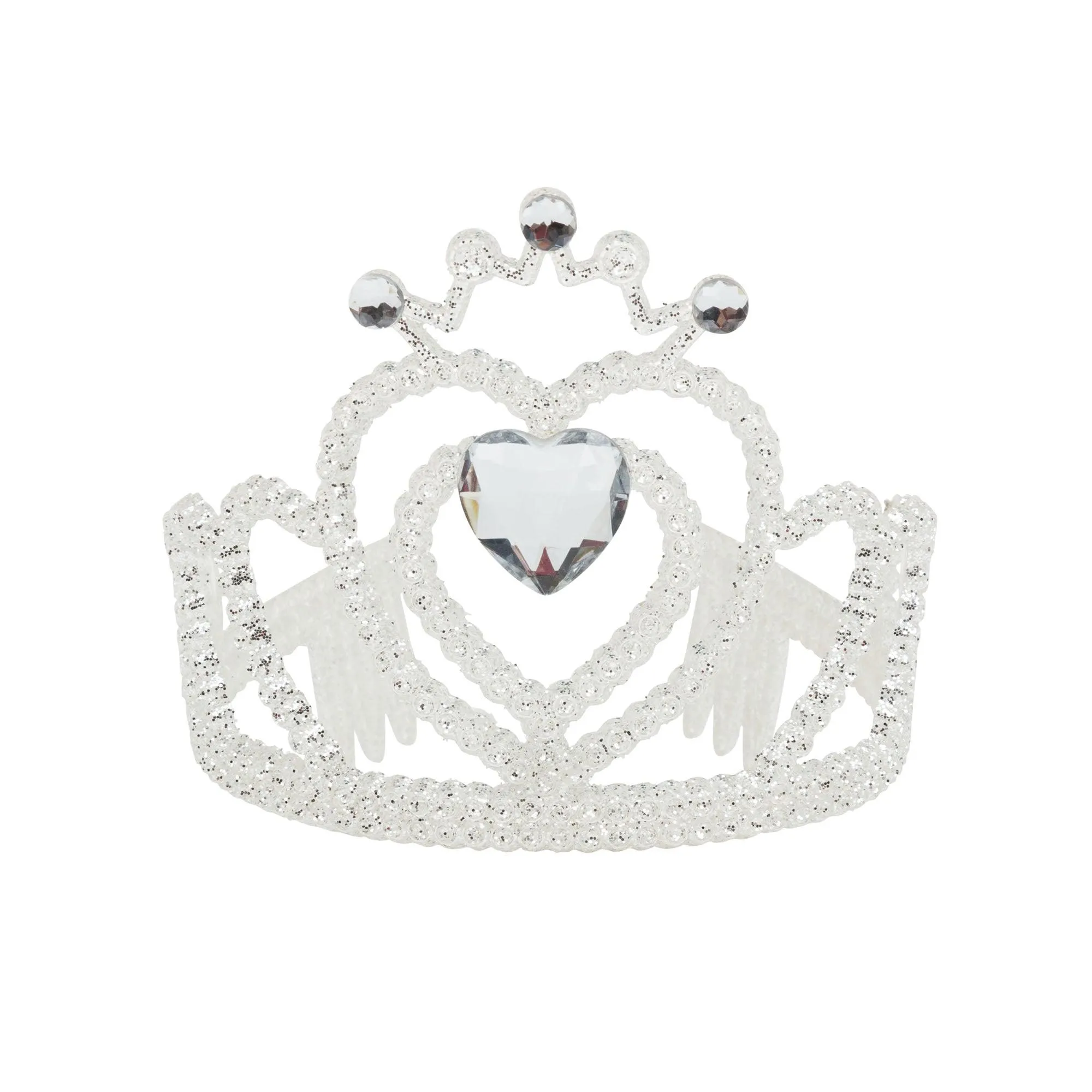Tiara White Glitter   Heart Stone