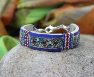 Tibetan Lapis 3 Part Bracelet