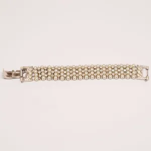 Unsigned 1950's Faux Pearl Multi Strand Bracelet