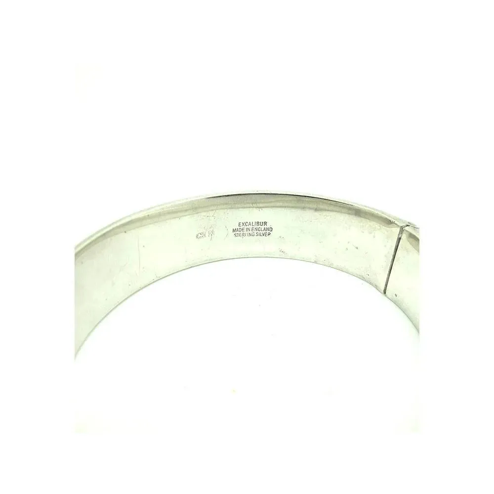 Vintage 1972 Sterling Silver Engraved Bangle Bracelet