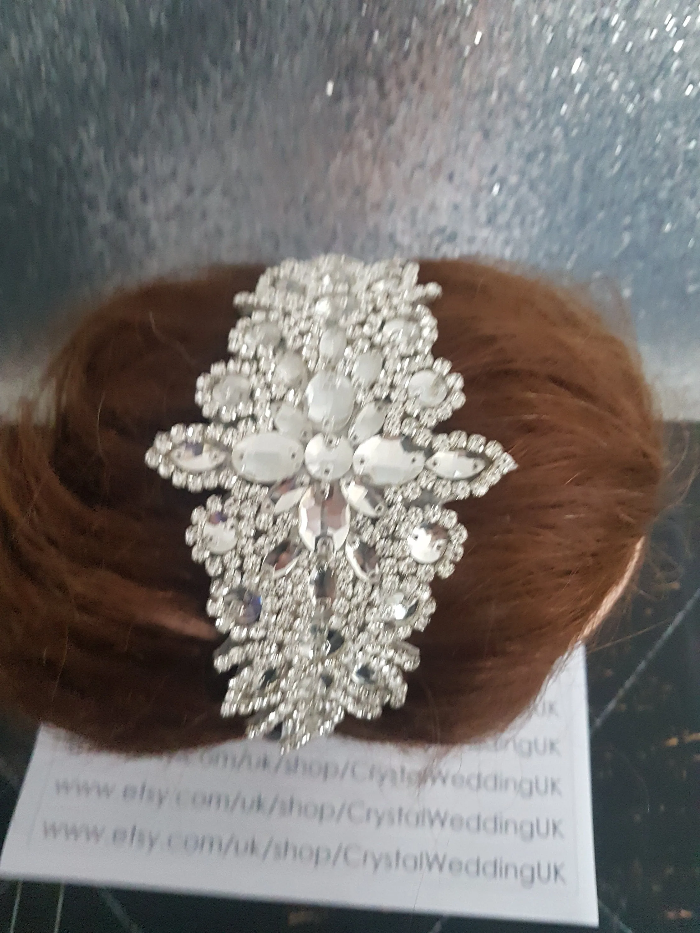 Vintage style Bridal Flapper headpiece fascinator ,1920's rhinestone Headpiece, The Great Gatsby rhinestone brooch, hair tie