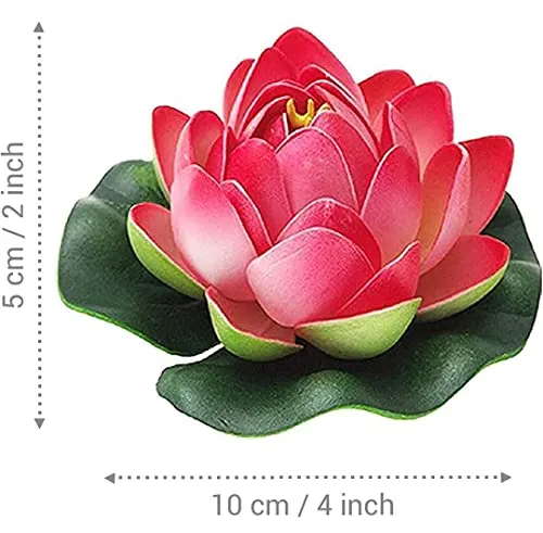 VRB Dec™ Artificial Big Foam Lotus Flower Fake Foam Water Floating Flowers for Pooja Thali Festival and Events Outdoor Indoor Home Decoration and Craft (Multi-Pack of 12 Pcs)