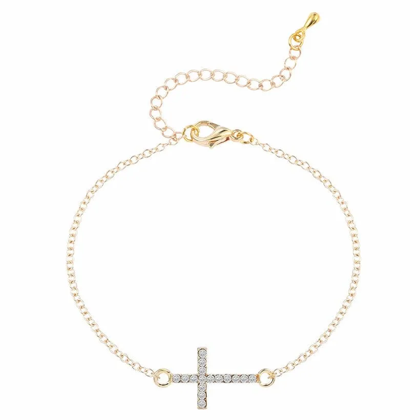 Women's Delicate Chain Cross Bracelet