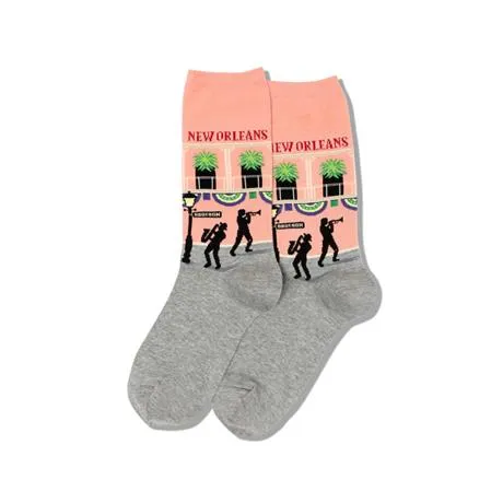 Y- Mardi Gras New Orleans Womens Anklet Novelty Socks