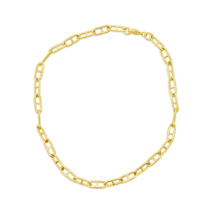Yellow Gold Anchor Link Chain Necklace